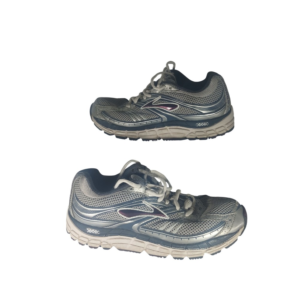 Brooks Addiction 10 Running Shoes Size 7 Silver Purple Y2K Retro Dad Sneakers